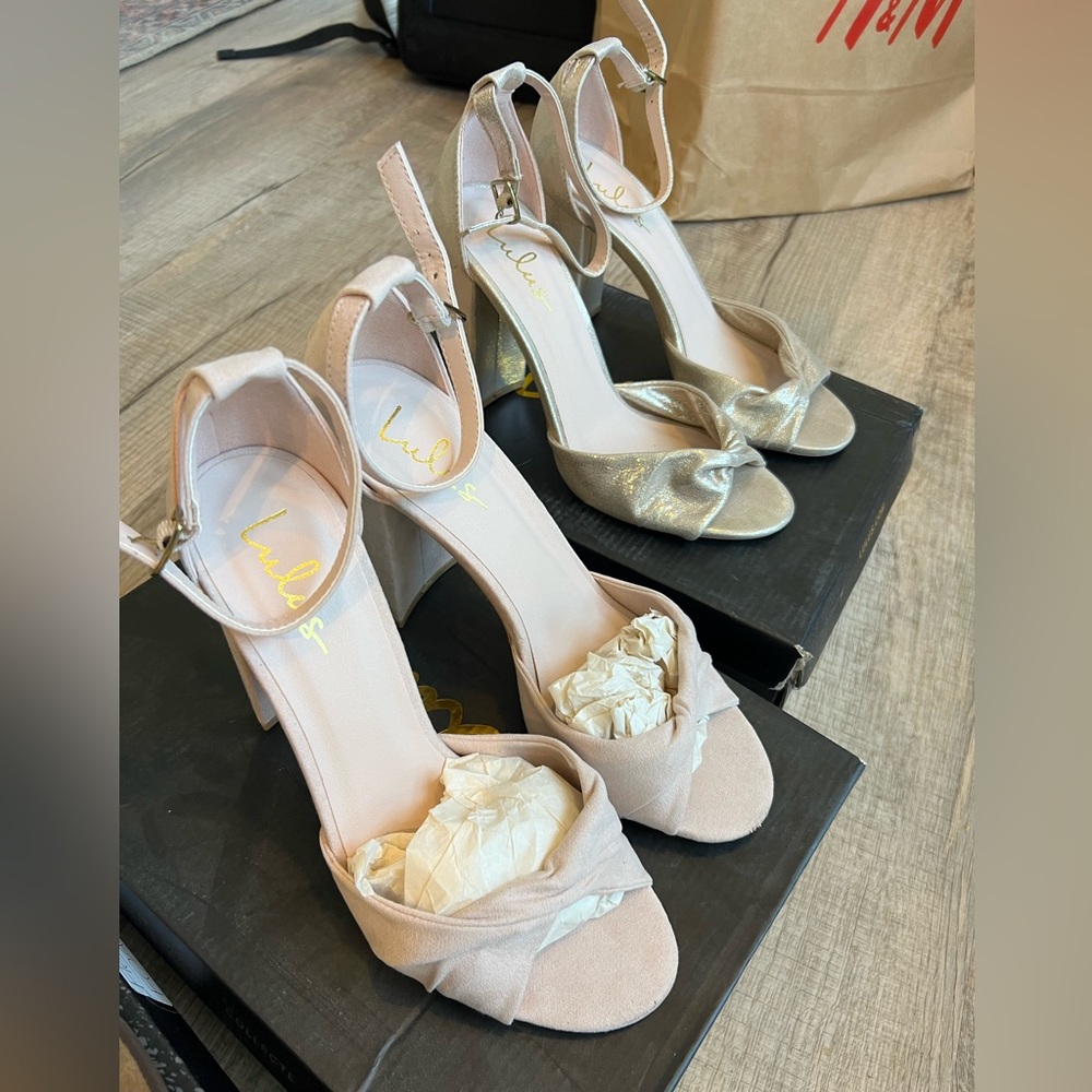 Two Pairs of Lulus Carly heels sz 8 & 8.5 like new